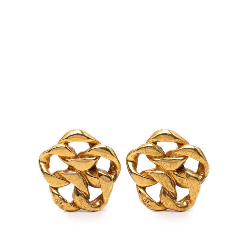Chanel Cc Logo Flower Clip-On Earrings #266377C65B
